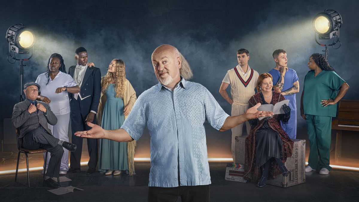 Bill Bailey with the Bring the Drama cast.