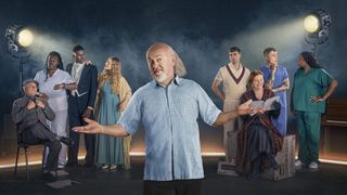 Bill Bailey with the Bring the Drama cast.