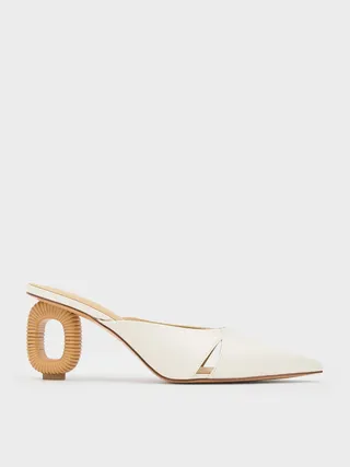 Charles & Keith, Cut-Out Sculptural-Heel Mules