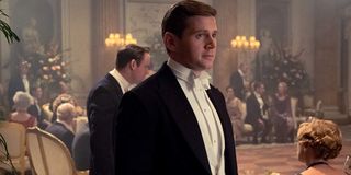Downton Abbey Tom Branson dressed in white tie at the ball