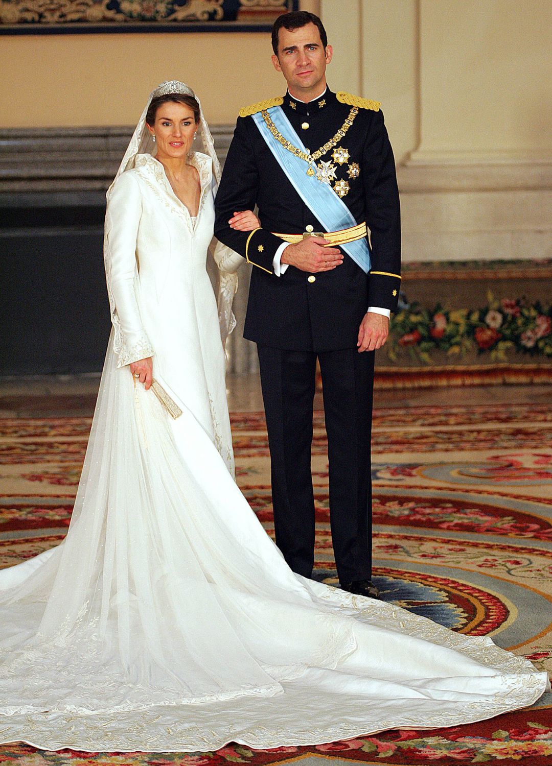 Queen Letizia and King Felipe on their wedding day