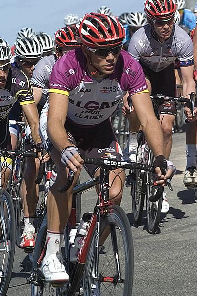 Tour leader Jonathan Cantwell (Fly V Australia) comfortably in the peloton with none of the four-man breakaway a threat to his lead.