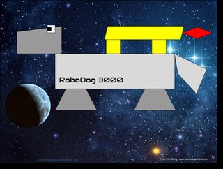 Illustration: Robodog 2000, in outer space
