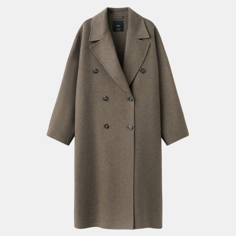 Handmade oversized wool coat cut out