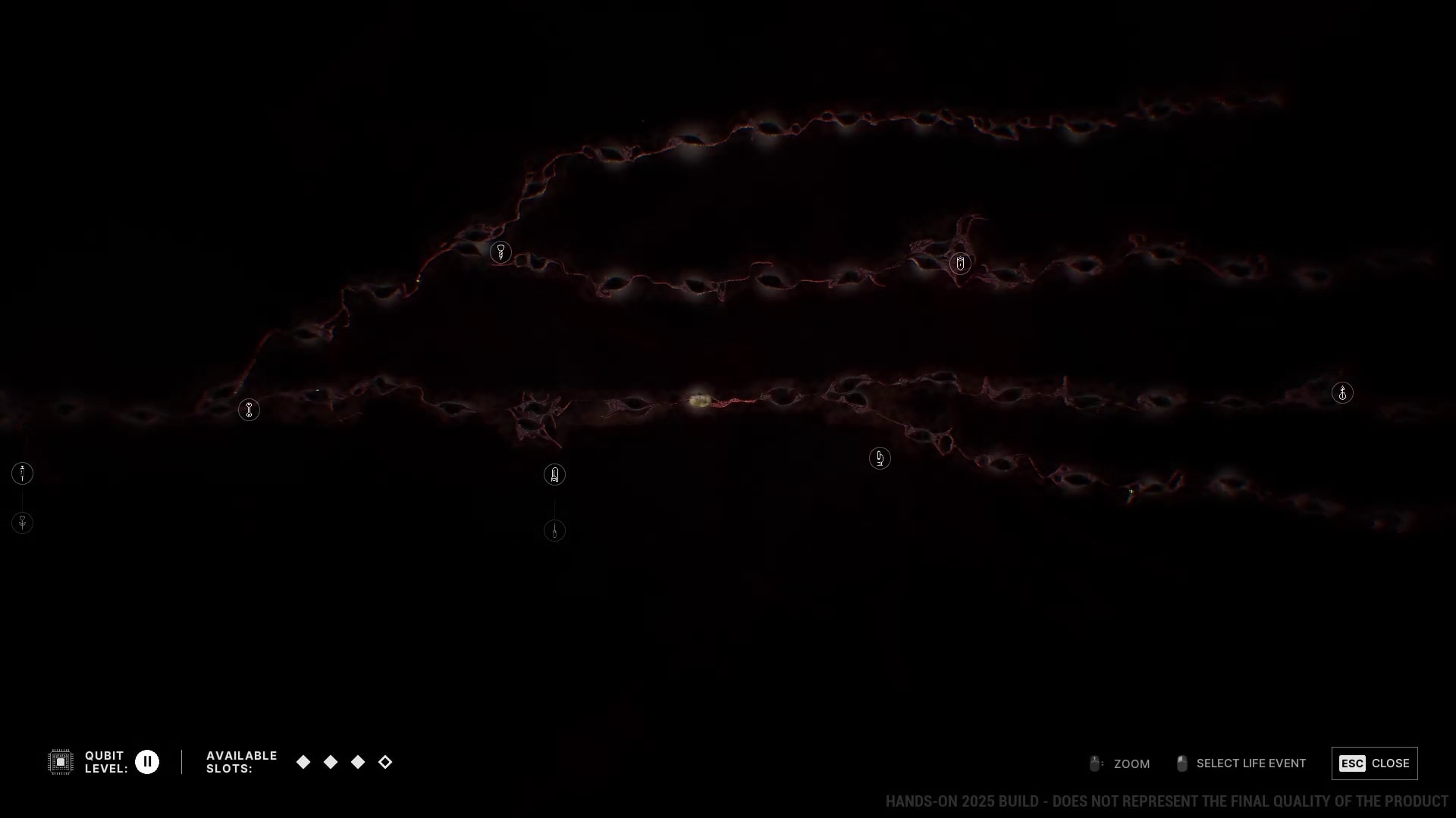 The Alters screenshot of the memory lines branching
