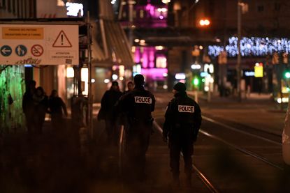 Police in Strasbourg, France after a shooting occurred. 