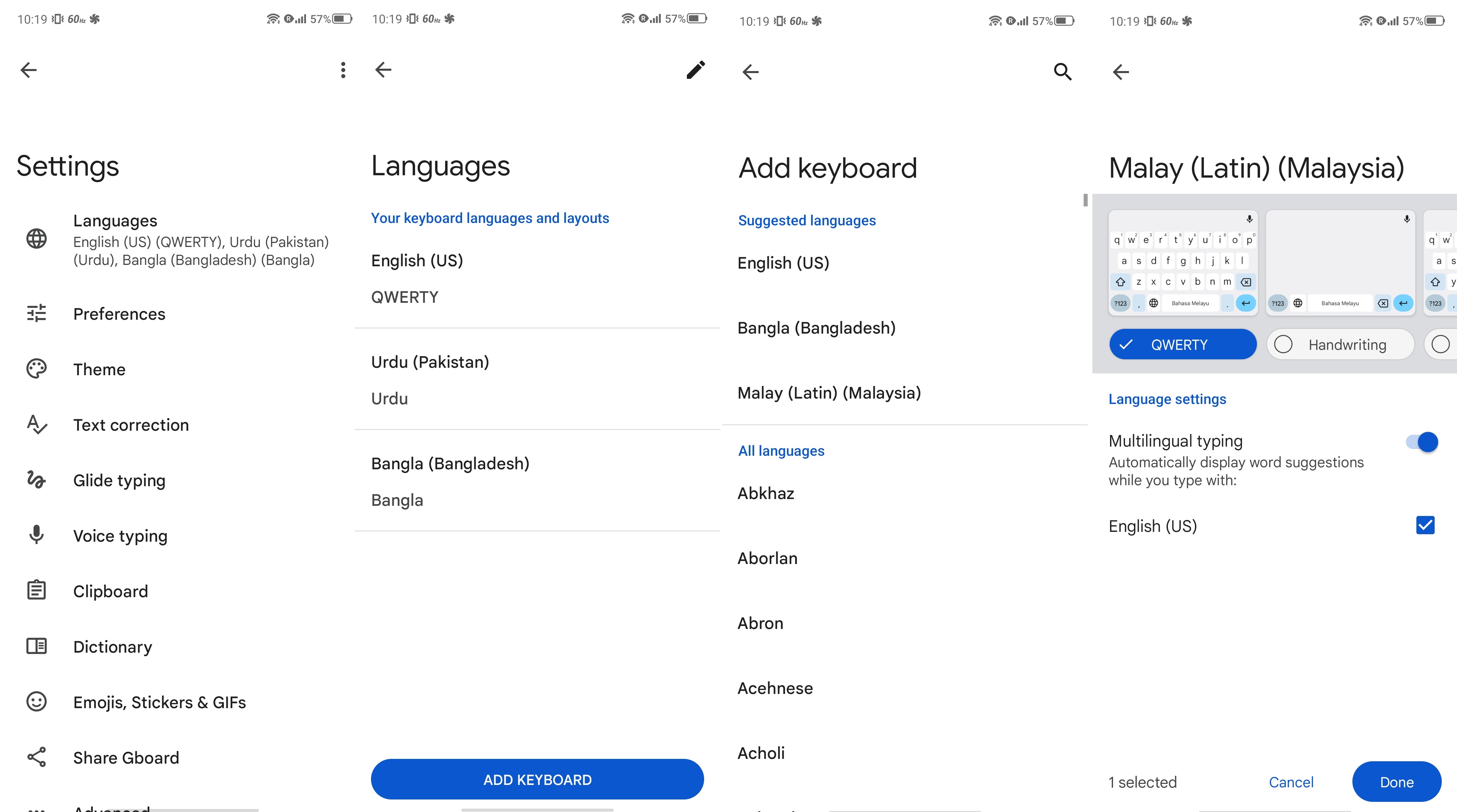 Como adicionar outro idioma ao Gboard