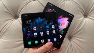 A photo of the Oppo Find N and Galaxy Z Fold 3