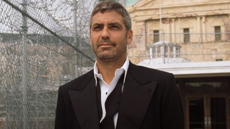 George Clooney walking out of prison in Ocean's Eleven.