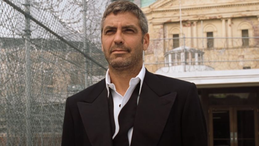George Clooney walking out of prison in Ocean's Eleven.