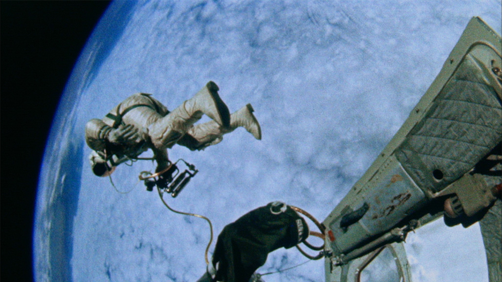 Pictured: Ed White&#039;s Spacewalk 3 June 1965 (NASA), from Apollo 1: Destination Moon (Channel 4)