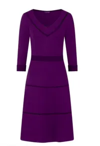 Purple V-Neck Dress With Contrast Piping, £99 ($136) | Next