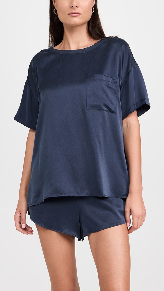 Lunya Washable Silk Tee Shorts Set