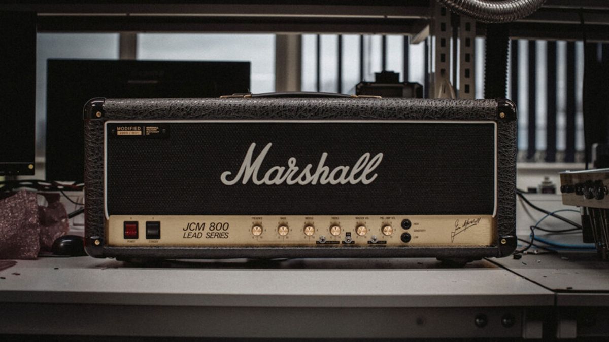 Marshall Modified JCM800 amp on a work bench