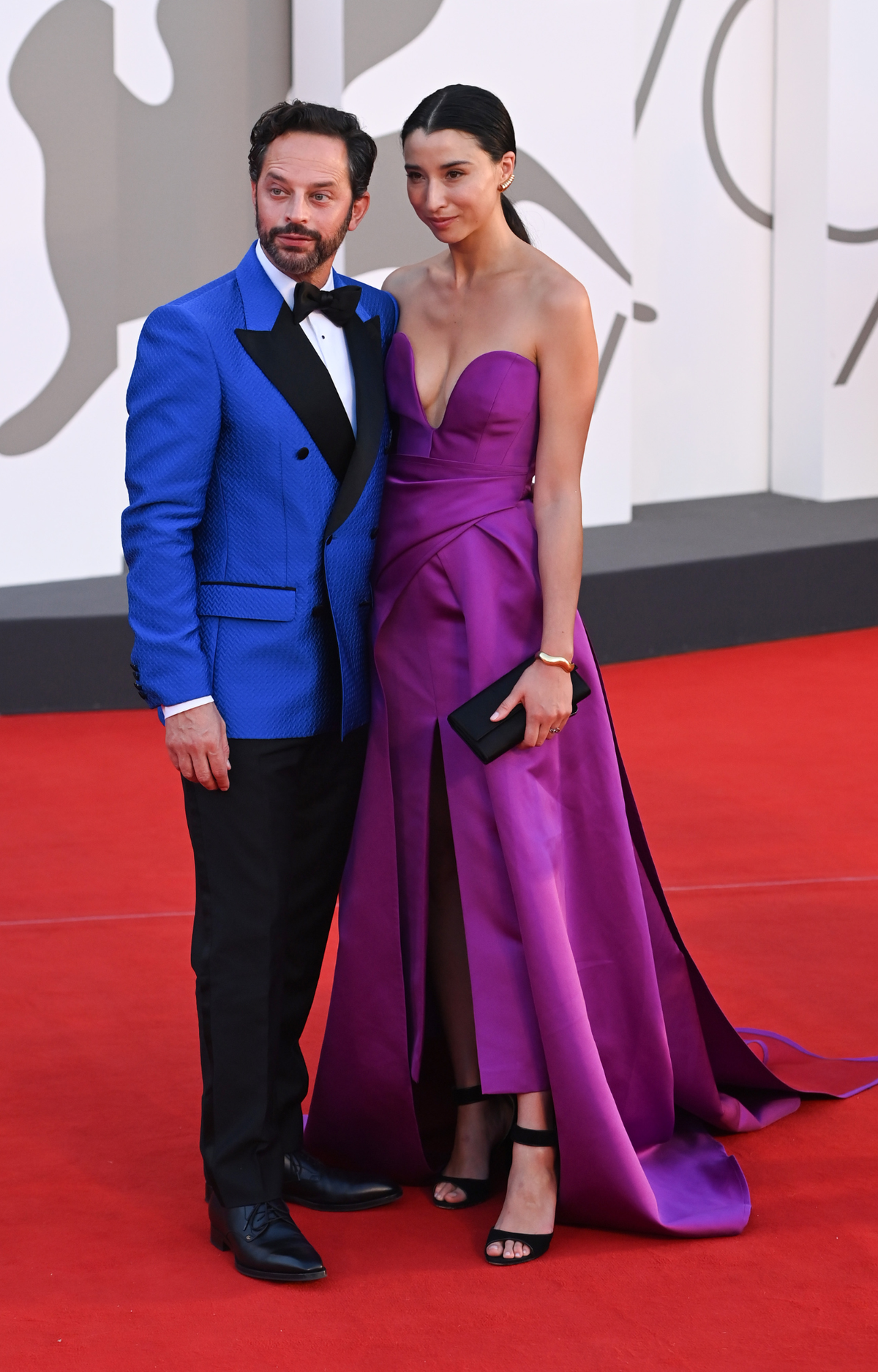 Nick Kroll and Lily Kwong attend Don't Worry Darling red carpet at the 79th Venice International Film Festival