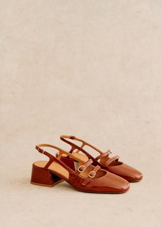 Paula Babies - Polished Camel - Patent Goatskin Leather - Sézane