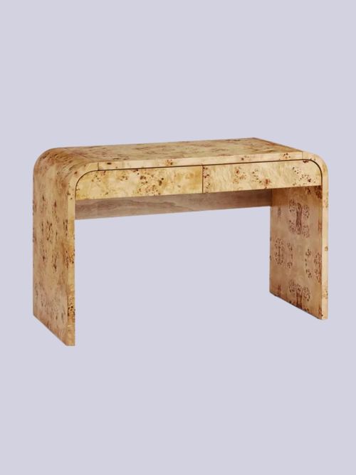 Seana 2 Draw Desk, Burl Wood