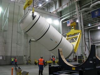 Final Segment Ready for Space Launch System Booster Test