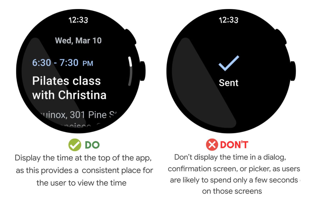 Wear OS 3 requirement for displaying time