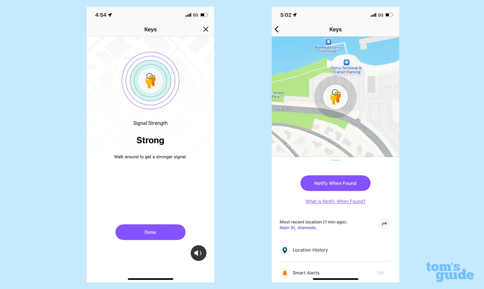 tile pro tracking keys in tile app