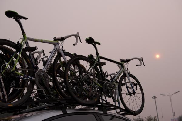The bikes of Liquigas-Cannondale after a job well done.