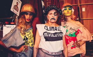 Vivienne Westwood portrait in 'Climate Revolution' T-shirt