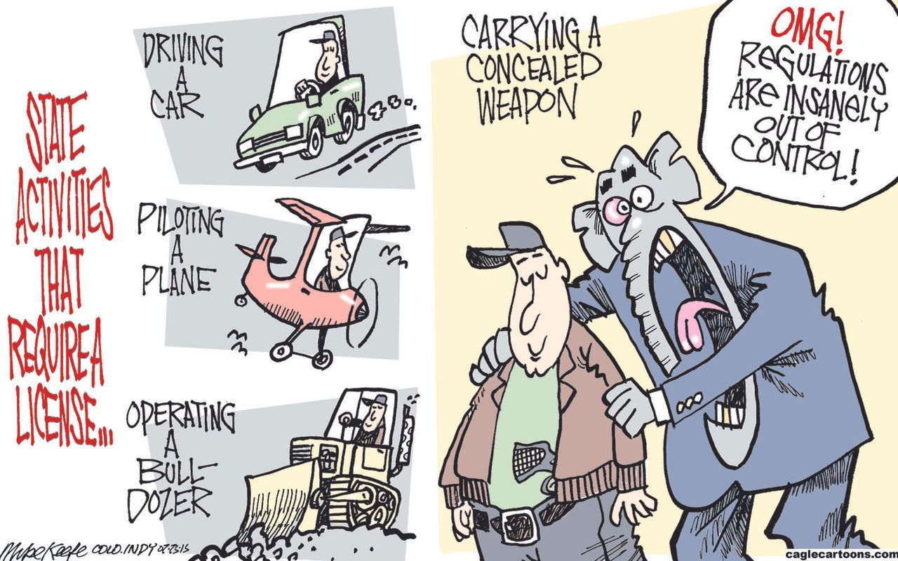 Political cartoon GOP gun regulations