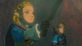 Zelda and Link explore a ruin