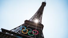 The Eiffel Tower displays the Olympic Rings ahead of the Summer Games