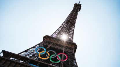 The Eiffel Tower displays the Olympic Rings ahead of the Summer Games