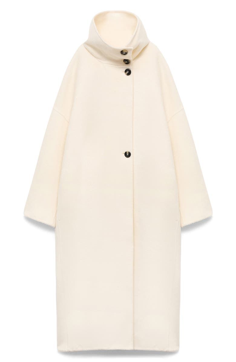 Selection Stand Collar Wool Blend Coat