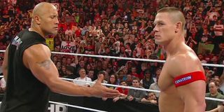 John Cena and The Rock on Monday Night Raw