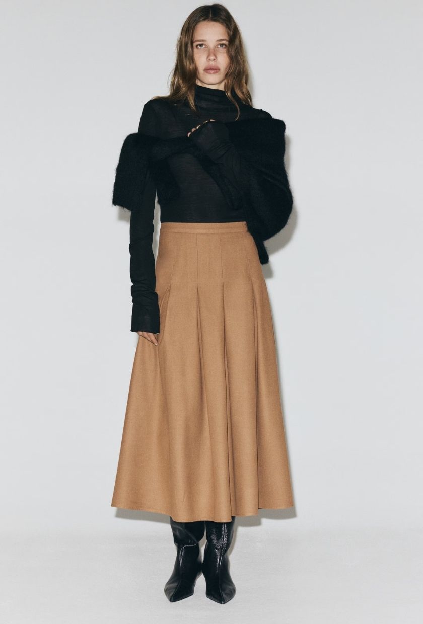 H&amp;amp;M, Pleated Midi Skirt