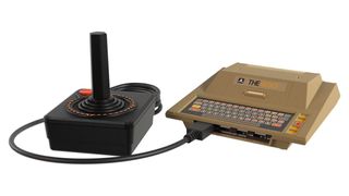 Atari 400; a retro computer and joystick