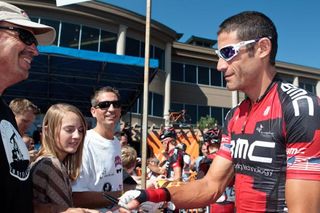 George Hincapie (BMC) always a hit with the fans.