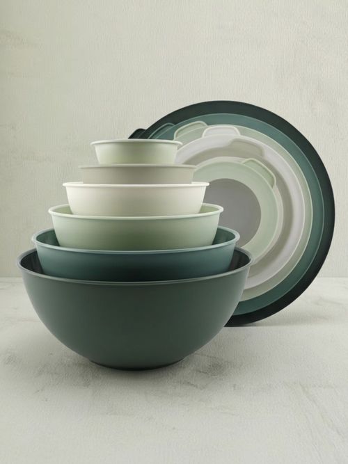 Mixing Bowls With Lids - 12 Piece Plastic Nesting Bowls Set