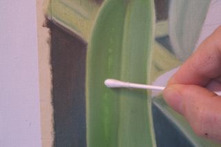 oil painting with cotton buds