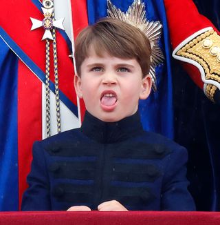 Prince Louis making funny faces at the Coronation