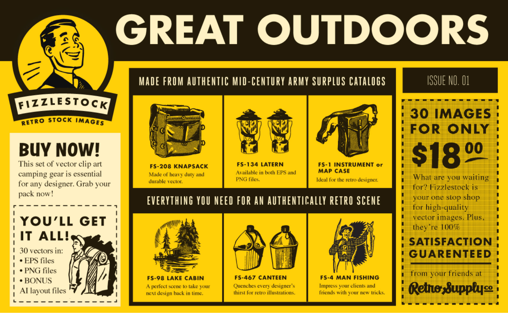 This clip art will add an authentic retro touch to your designs