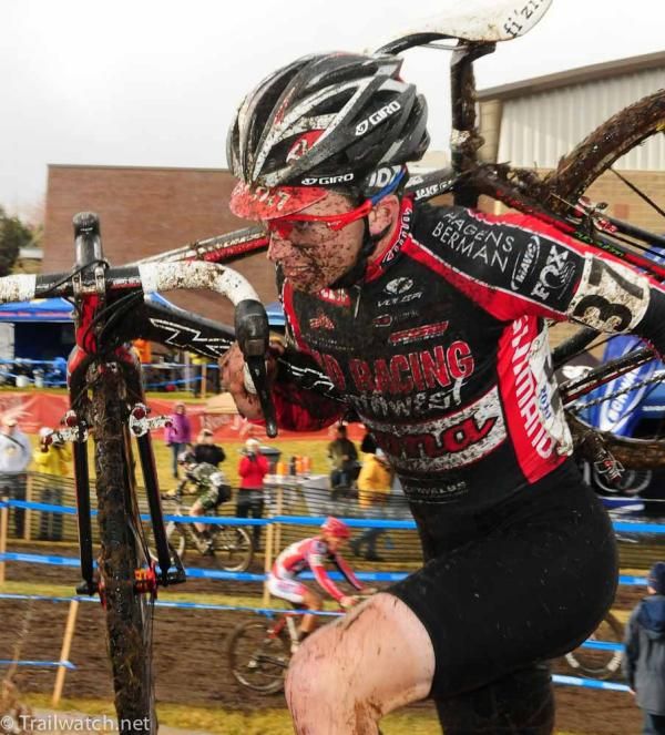 Steve Fisher (Rad Racing) taking the steps two at a time