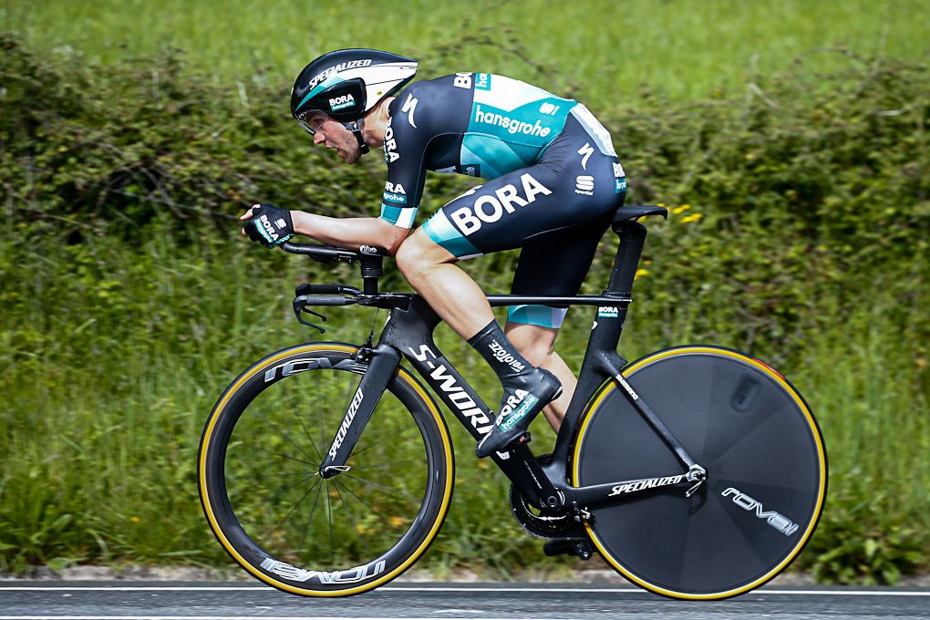 Maximilian Schachmann (Bora - Hansgrohe) en route to winning stage 1 at Pais Vasco