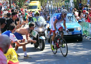 Alexandre Geniez fights the gradient on stage three of the 2016 Vuelta a España. Photo: Graham Watson