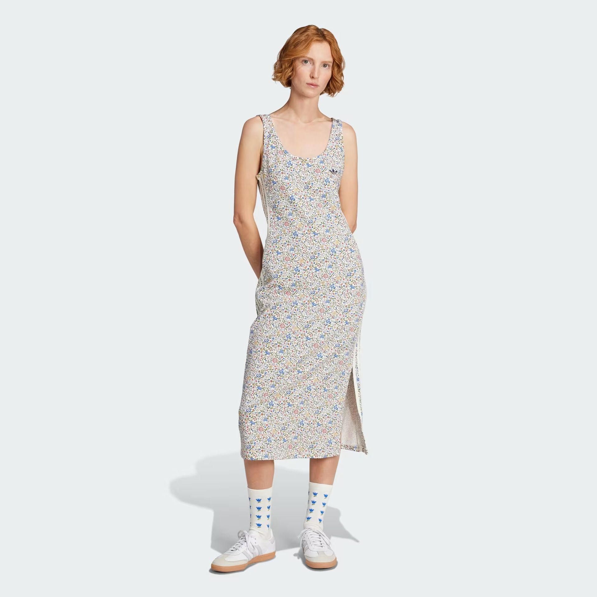 adidas, Adidas Originals X Liberty London Bodycon 3-Stripes Maxi Dress