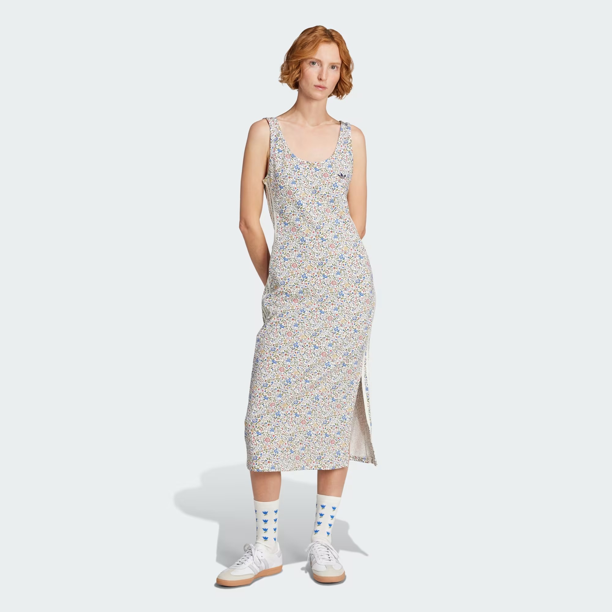 adidas, Adidas Originals X Liberty London Bodycon 3-Stripes Maxi Dress
