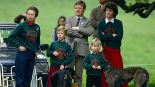 Princess Anne and her children wearing matching jumpers