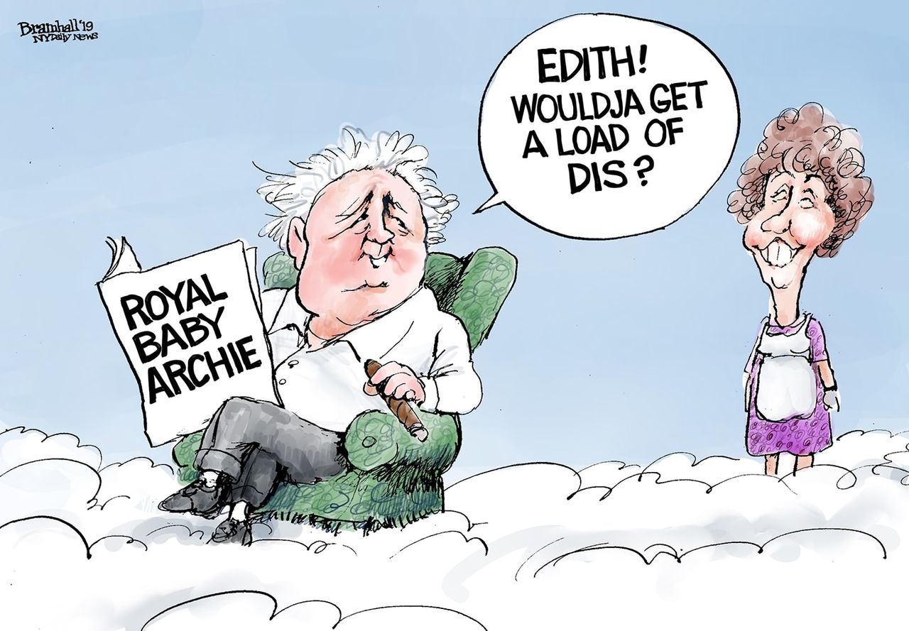 Editorial Cartoon U.S. Meghan Markle Harry Archie Edith Bunker royal baby name&amp;amp;nbsp;