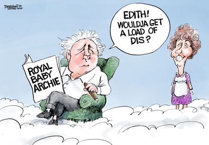 Editorial Cartoon U.S. Meghan Markle Harry Archie Edith Bunker royal baby name&nbsp;