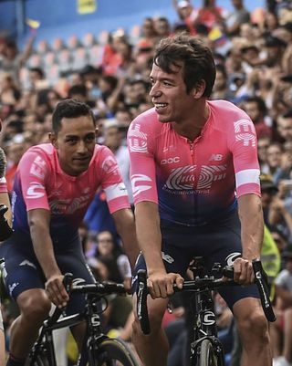 Dani Martinez and Rigoberto Uran line up for EF Education First at the Tour Colombia 2.1