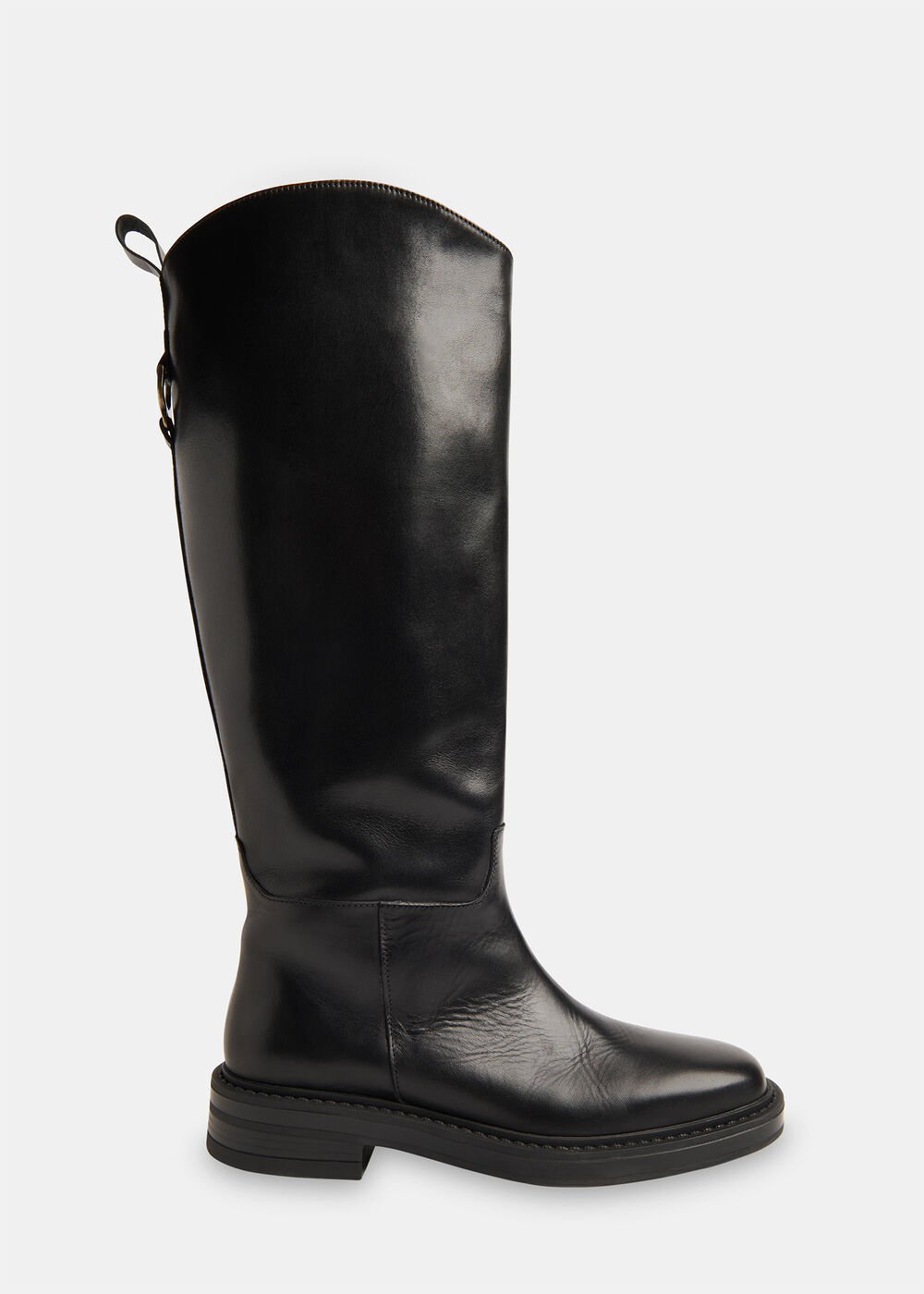 Black Knee High Riding Boot