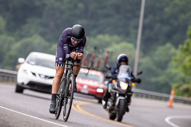 Trek-Drops' Tayler Wiles rode strongly to take second place at the 2018 US time trial national championships